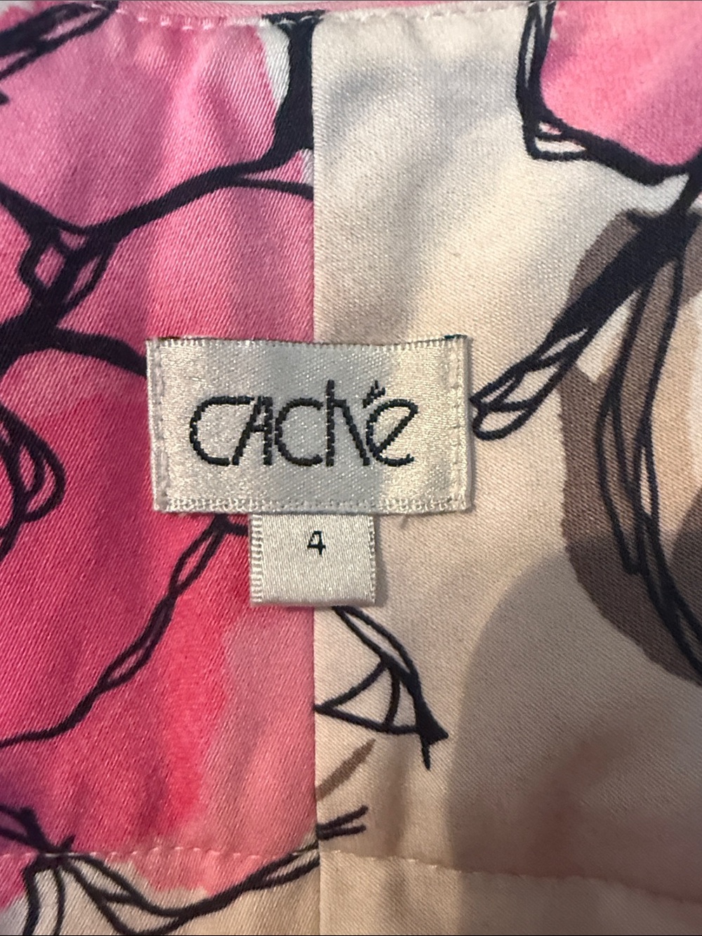 Cache Pink Floral Capris with Black & Gray Accents - Picture 5 of 7